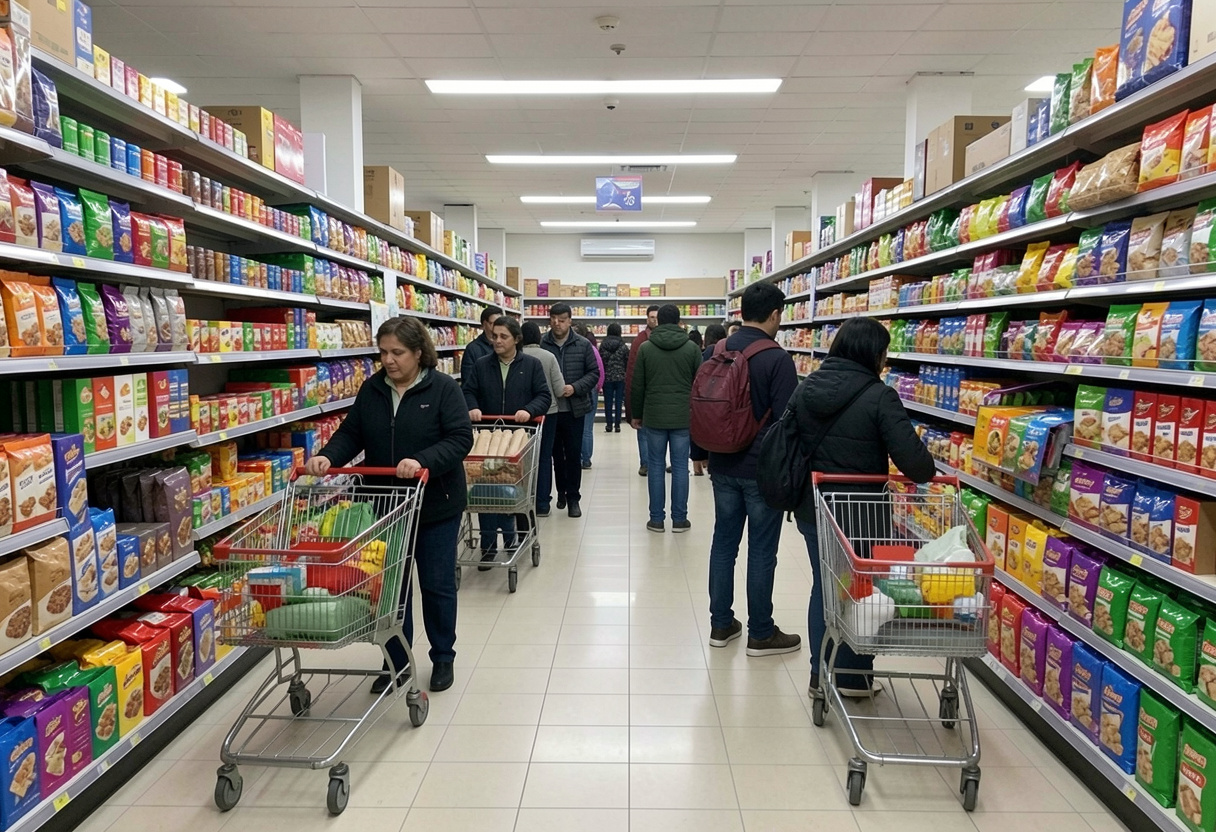 Diseño de estanterías para zonas de alto tráfico en supermercados
